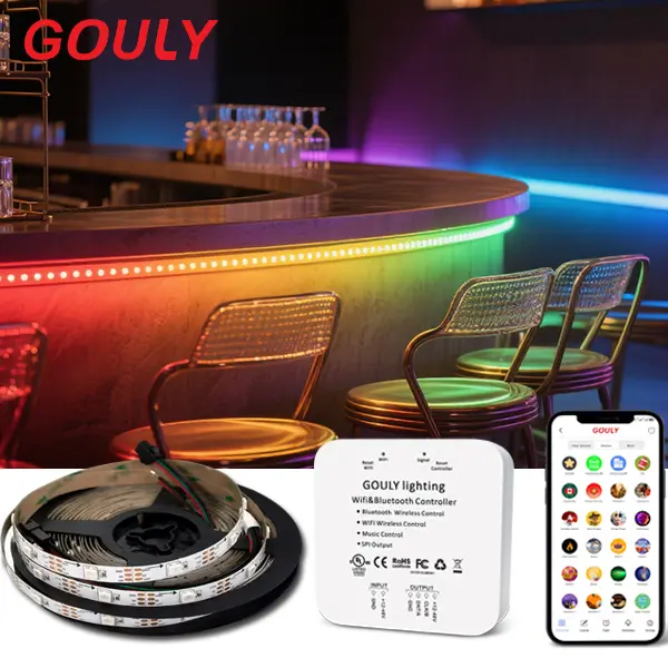 DC5V 9W IP20 IP65 SK6812 Dimmable Smart RGB LED Strip Lights